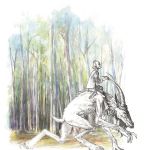 DER PUKA UND DER PFEIFFER _ Feder, Tusche, Aquarell