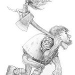 DER HOLZFÄLLER UND DIE ELFE _ Bleistift