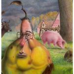 HELMUT KOHL_Aquarell, Tempera