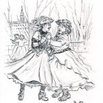 DER TANZ DER MARKTFRAUEN _ Feder, Tusche